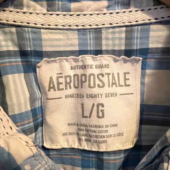 Men’s Size Large Plaid Aeropostale Button Up Shirt - Picture 2 of 2